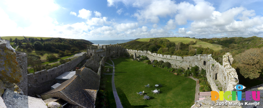 FZ021088-127 View from Manorbier Castle Tower